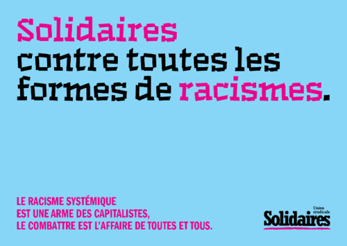 AUTOCOLLANT A6 - SOLIDAIRES CONTRE TOUS LES RACISMES
