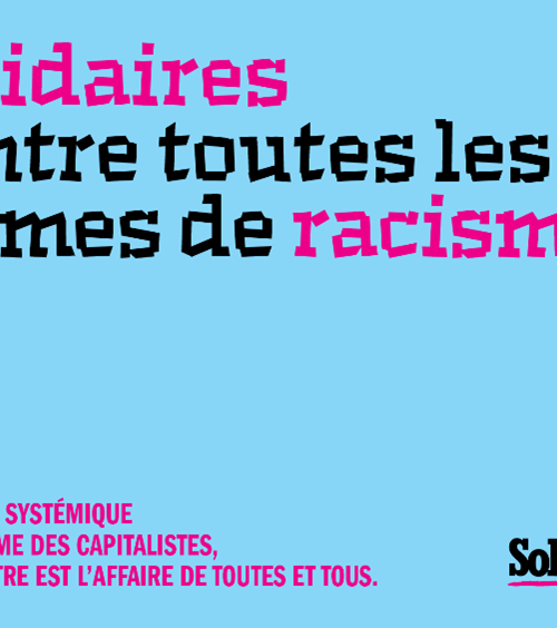 AUTOCOLLANT A6 - SOLIDAIRES CONTRE TOUS LES RACISMES