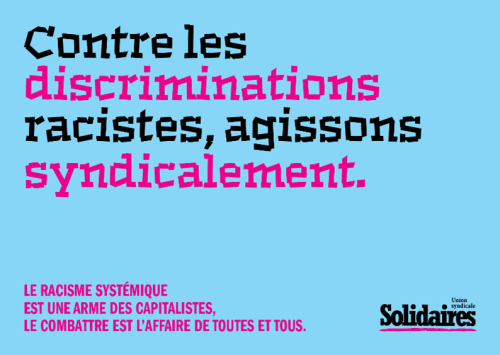 AUTOCOLLANT A6 - CONTRE LES DISCRIMINATIONS RACISTES, AGISSONS SYNDICALEMENT