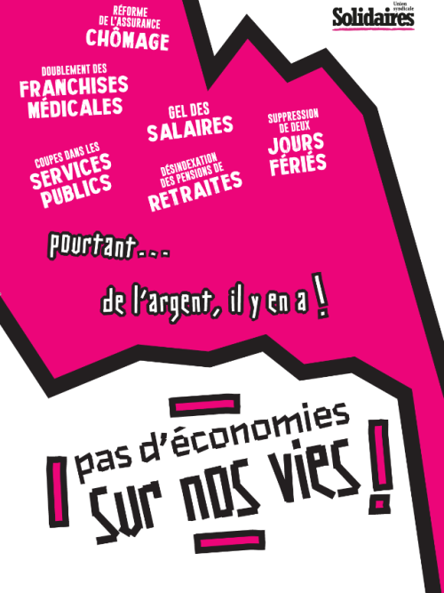 AFFICHE A1 - PAS D'ÉCONOMIES SUR NOS VIES