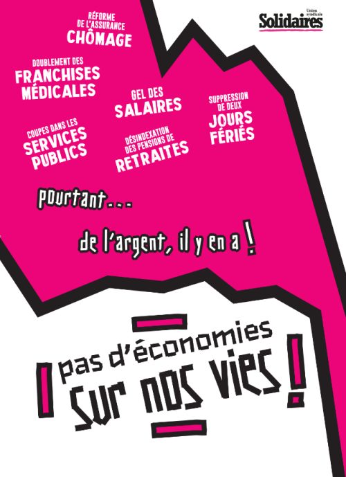 AFFICHE A1 - PAS D'ÉCONOMIES SUR NOS VIES