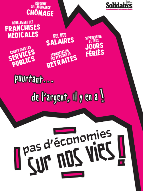 AFFICHE A2 - PAS D'ÉCONOMIES SUR NOS VIES