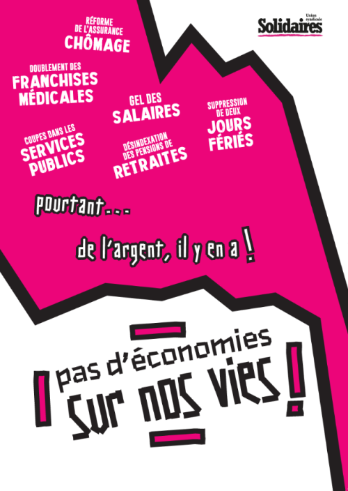 AFFICHE A2 - PAS D'ÉCONOMIES SUR NOS VIES