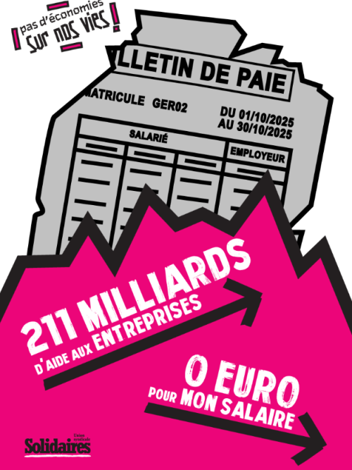 AFFICHE A2 - PAS D'ÉCONOMIES SUR NOTRE SALAIRE