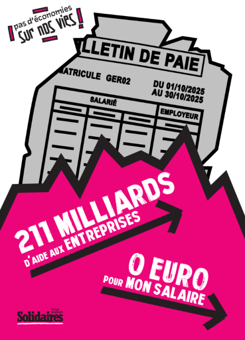 AFFICHE A2 - PAS D'ÉCONOMIES SUR NOTRE SALAIRE