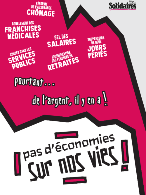 AFFICHE A3 - PAS D'ÉCONOMIES SUR NOS VIES