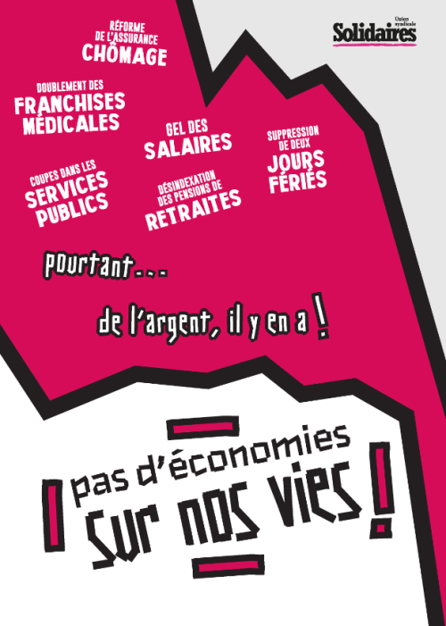 AFFICHE A3 - PAS D'ÉCONOMIES SUR NOS VIES
