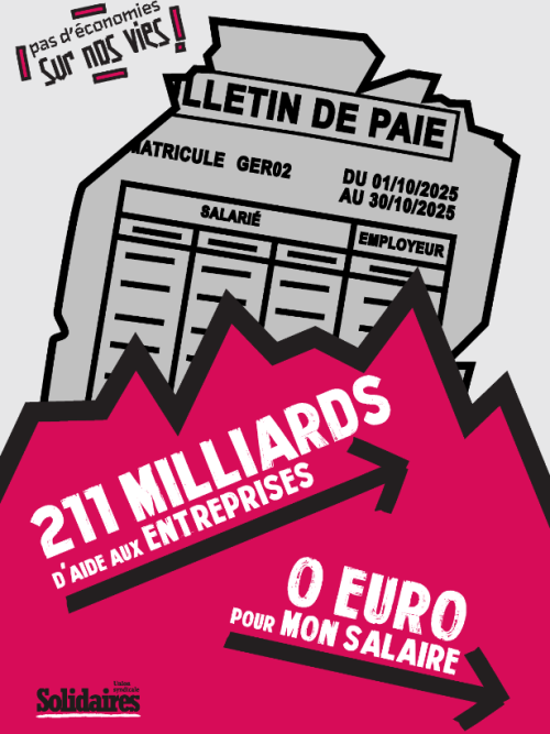 AFFICHE A3 - PAS D'ÉCONOMIES SUR NOTRE SALAIRE