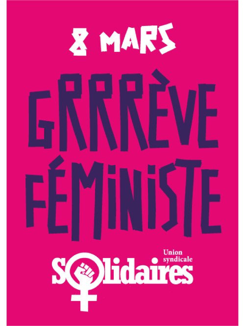 AUTOCOLLANT - 8 MARS - GRRRRRRÈVE FÉMINISTE