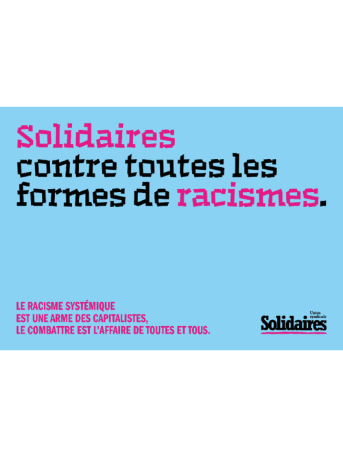 AUTOCOLLANT A6 - SOLIDAIRES CONTRE TOUS LES RACISMES