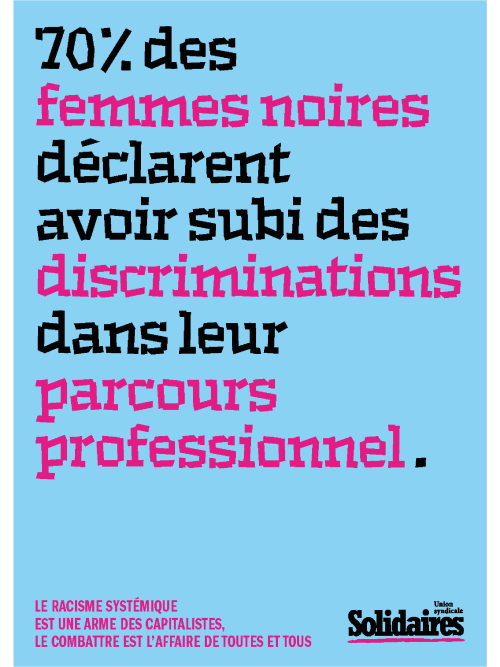 AUTOCOLLANT A6 - LE RACISME SYSTÉMIQUE EST UNE ARME DES CAPITALISTES - FEMMES NOIRES ET DISCRIMINATION