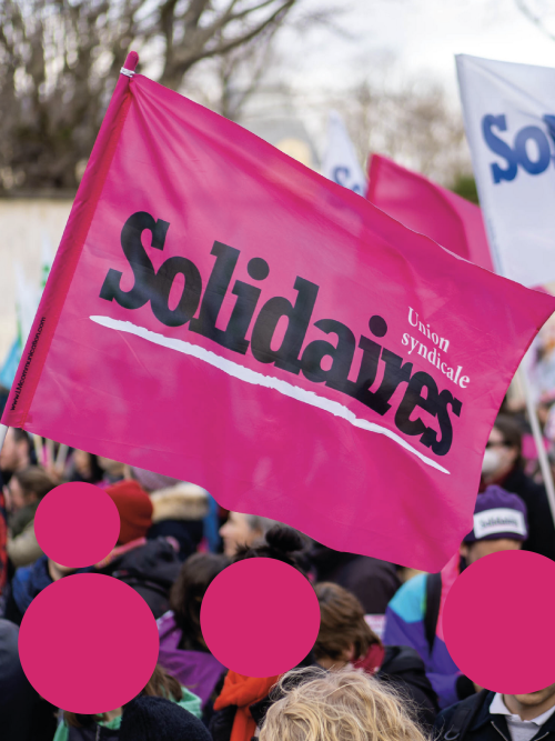 DRAPEAU - Union Syndicale Solidaires + HAMPE