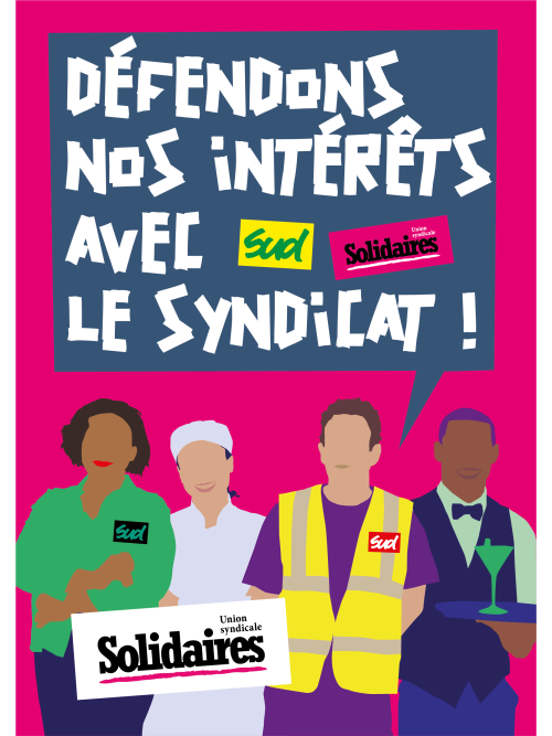 AUTOCOLLANT - DÉFENDONS NOS INTERETS AVEC LE SYNDICAT
