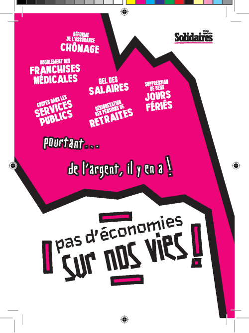 AUTOCOLLANT - PAS D'ÉCONOMIES SUR NOS VIES