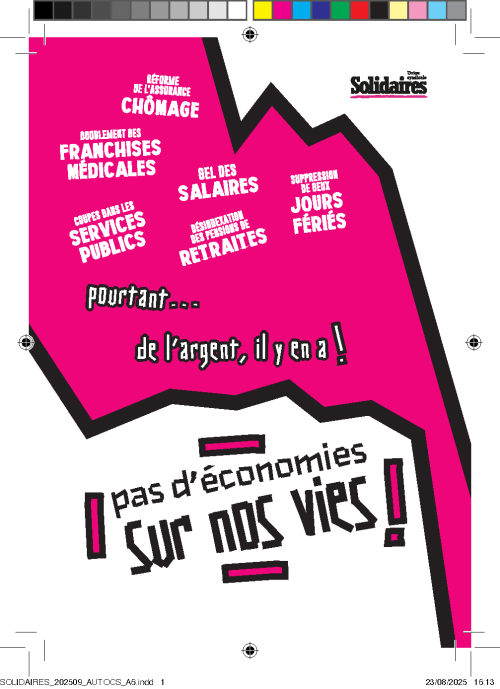 AUTOCOLLANT - PAS D'ÉCONOMIES SUR NOS VIES
