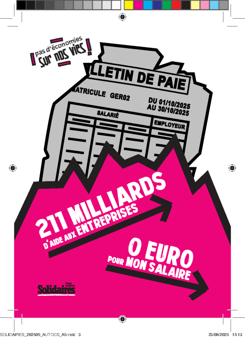 AUTOCOLLANT - PAS D'ÉCONOMIES SUR NOTRE SALAIRE