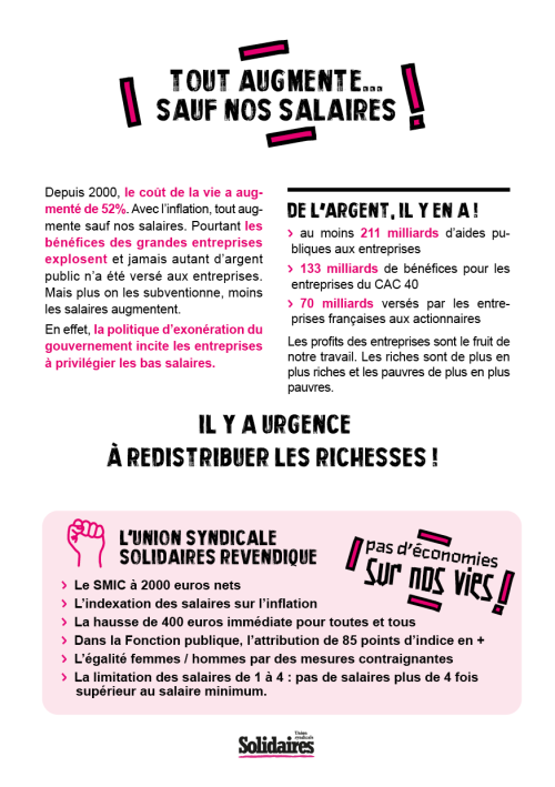 TRACT A5 - PAS D'ÉCONOMIES SUR NOTRE SALAIRE – Image 2